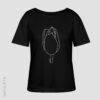 Schwarzes T-Shirt mit Tulpenprint