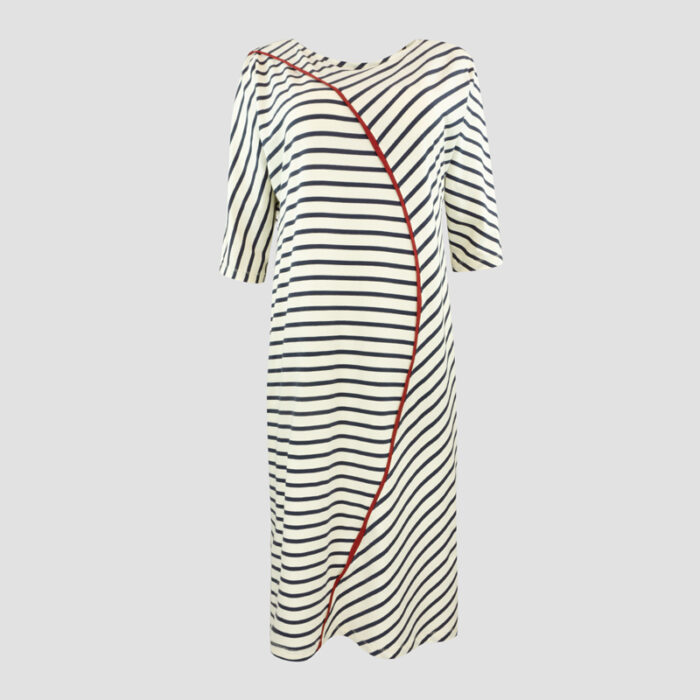Gestreiftes Jerseykleid aus Bio-Baumwolljersey