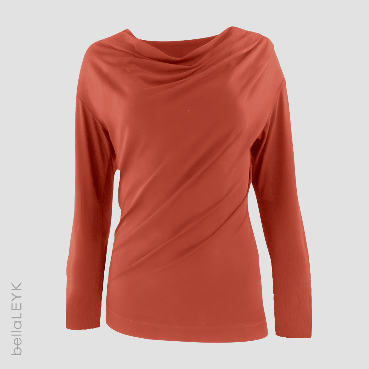 Drapiertes Shirt mit langen Ärmeln aus Tencel-Modal-Jersey – Bild 2