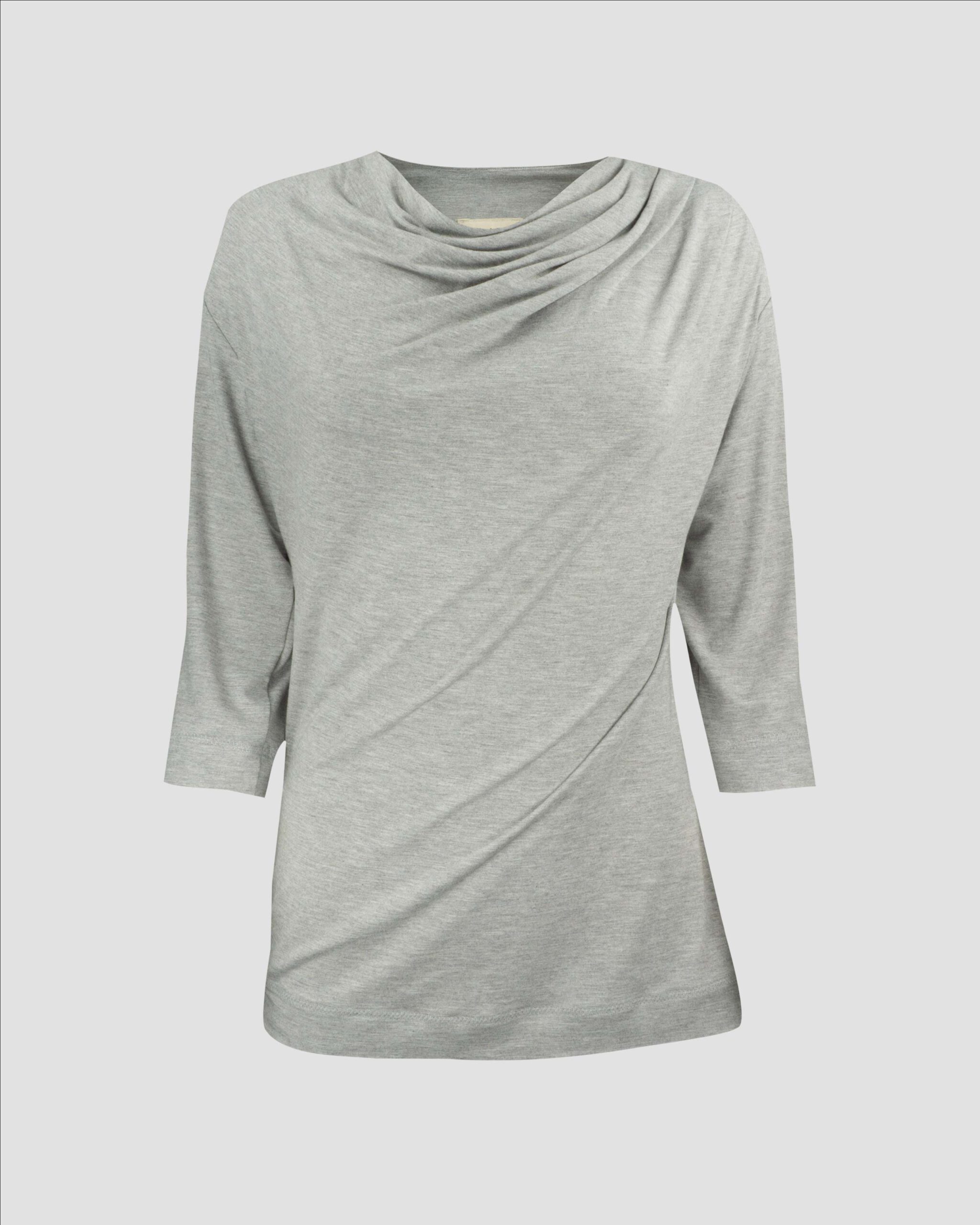 Drapiertes Oberteil mit Falten und Twist aus Bambusjersey